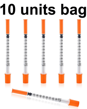 1ml, 31G, 1/4" (6mm) Insulin Syringes - 10 units bag