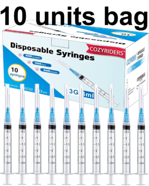 3ml, 23G, 1" Disposable Syringes Individual Wrapped - 10 units bag