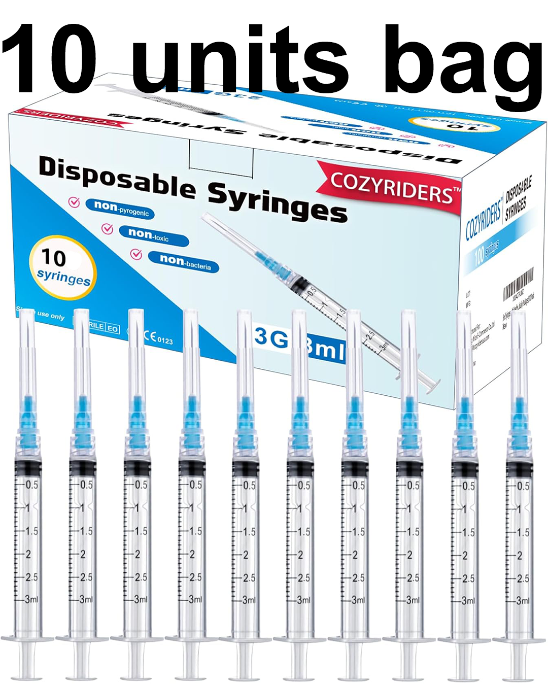 3ml, 23G, 1" Disposable Utils Individual Wrapped - 10 units bag