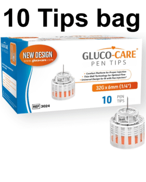 Gluco-Care Pen Tip - 32G, 1/4" (6mm)