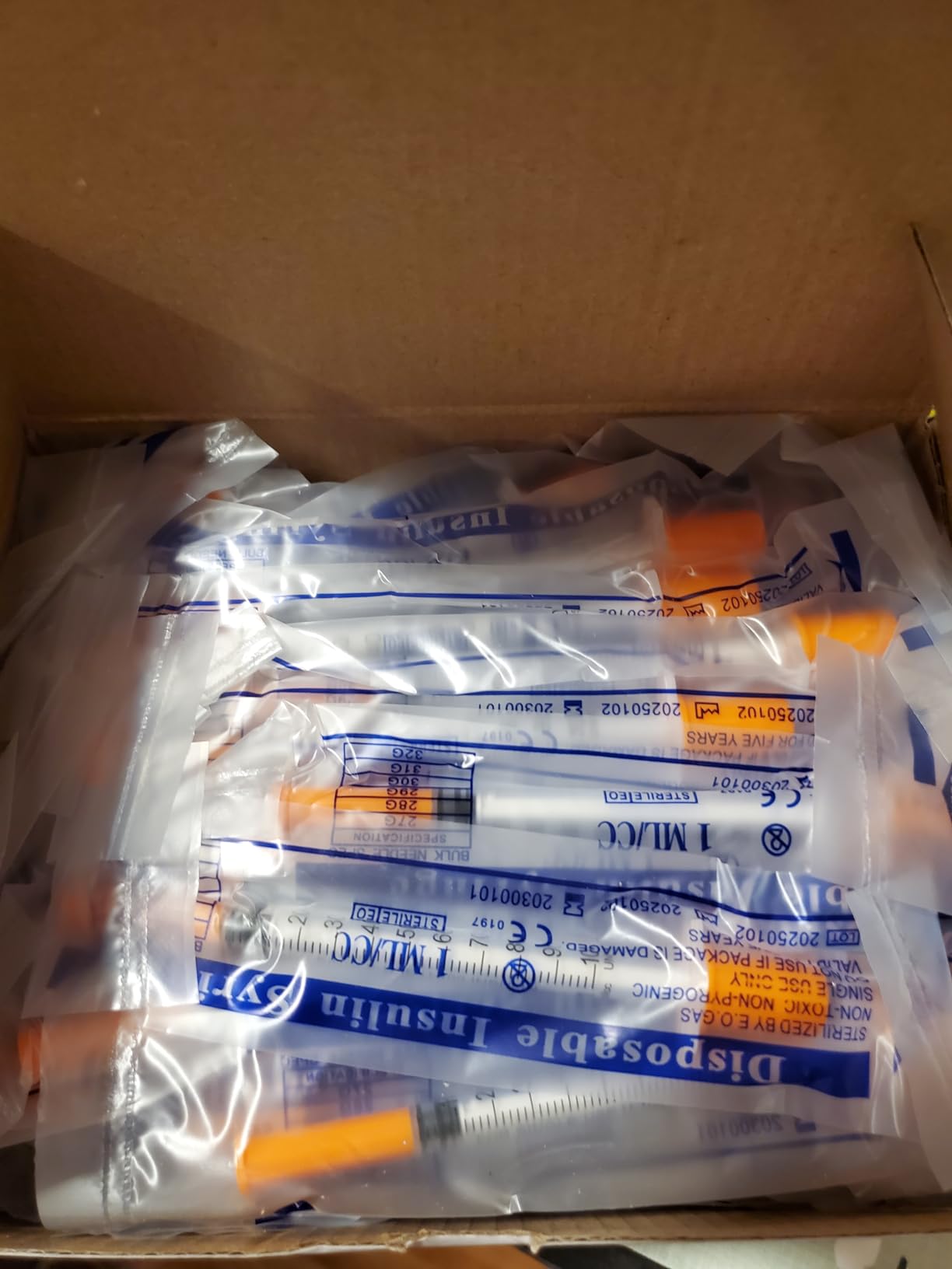 1ml, 31G, 1/4" (6mm) Insulin utils- 10 units bag